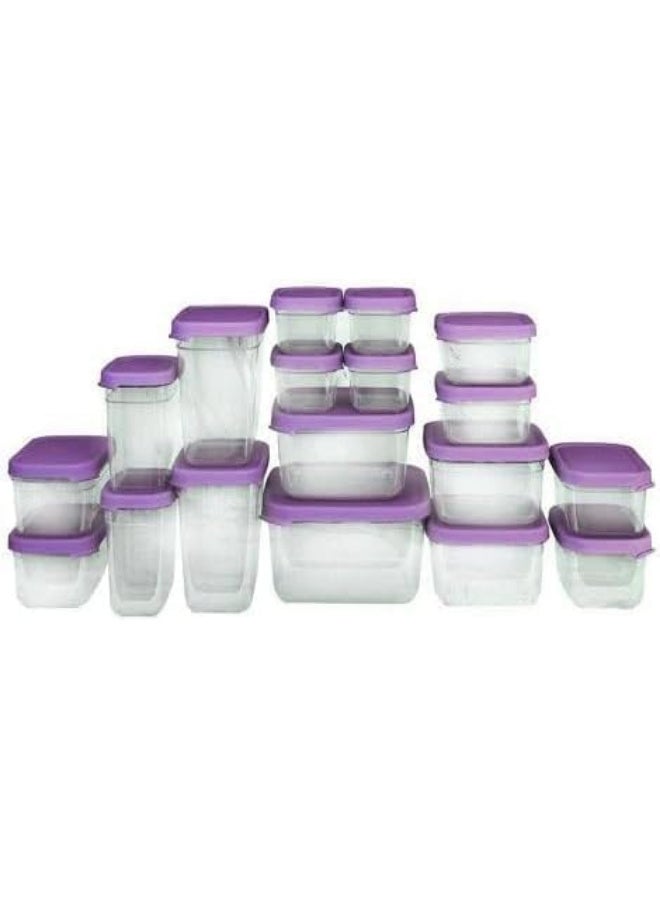 accsa Exa Plastic Food Storage Container Set, 18 Pieces, Various Sizes, Ideal for Use Anywhere - Image 1